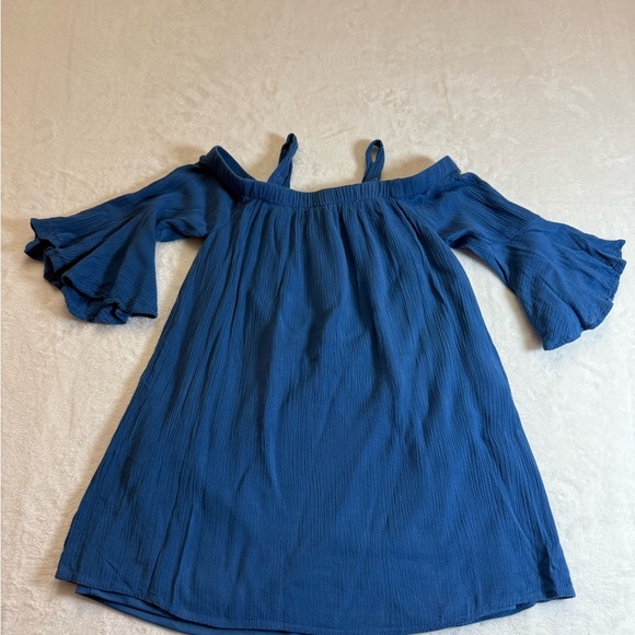 GB Girls Elegant Blue Off-Shoulder Dress - Picture 2 of 6